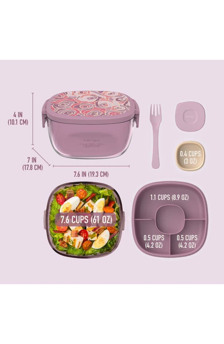 BENTGO All-in-One Glass Salad Container, Alternate, color, Mauve