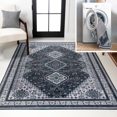 Dalyan Geometric Medallions Machine-Washable Area Rug