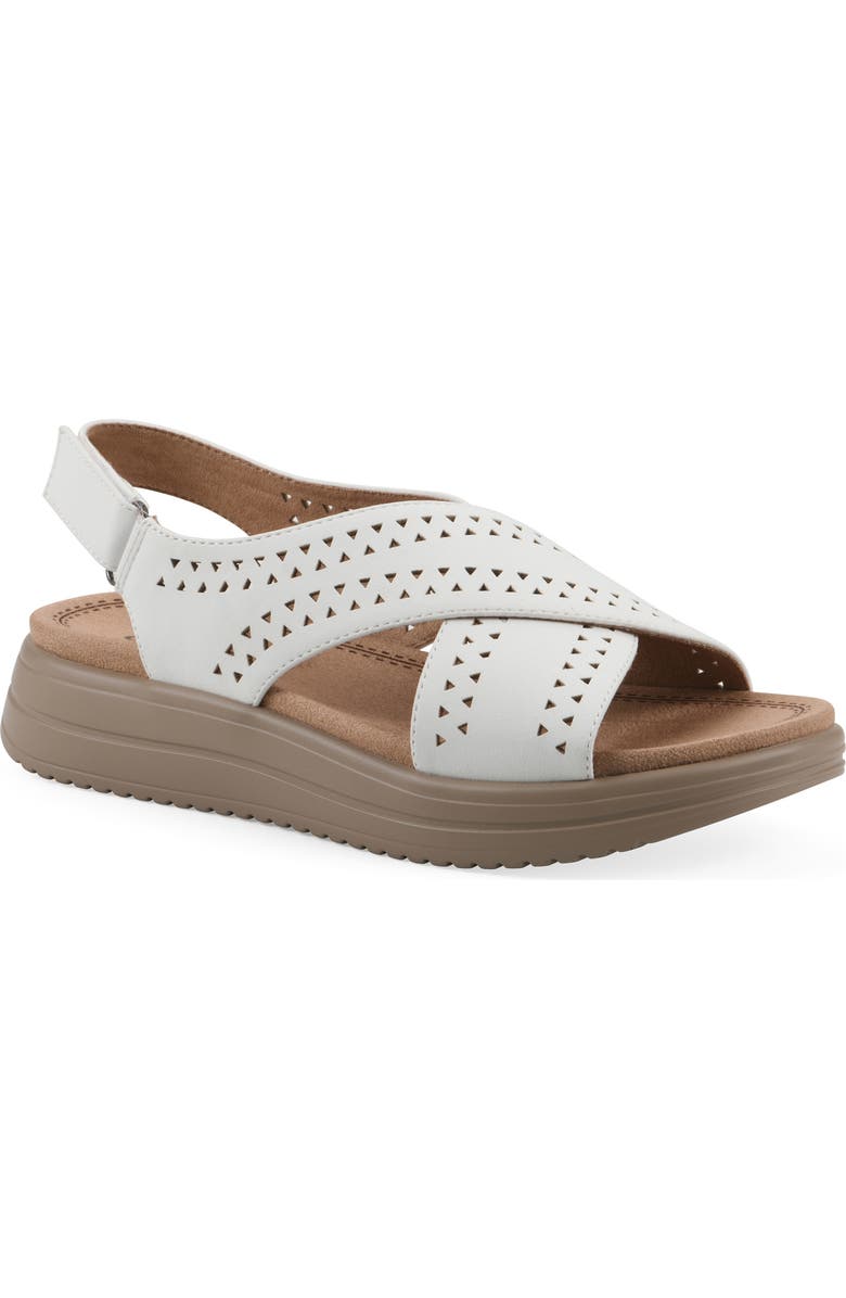 CLIFFS BY WHITE MOUNTAIN Haniya Flatform Sandal, Main, color, White/ Nubuck