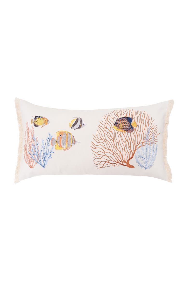 Reef Coral Lumbar Pillow, Main, color, Beige