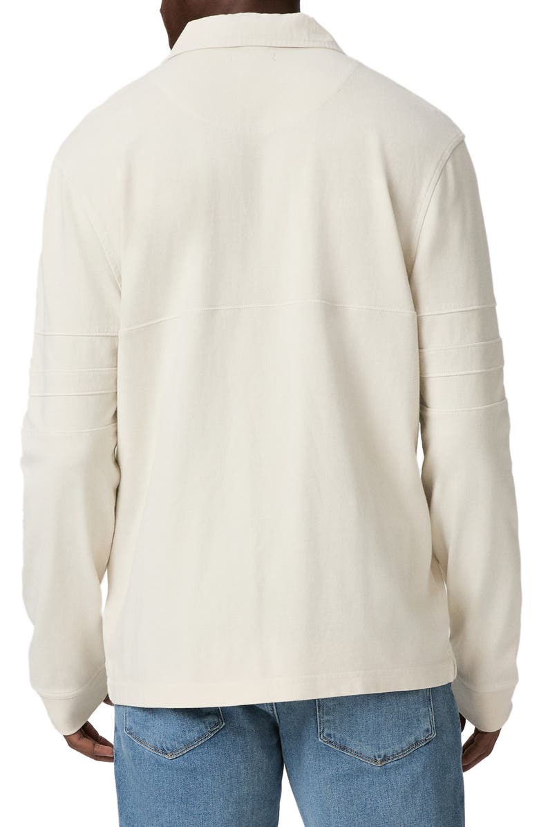 PAIGE Trevelly Solid Cotton Rugby Shirt, Alternate, color, Tailwind