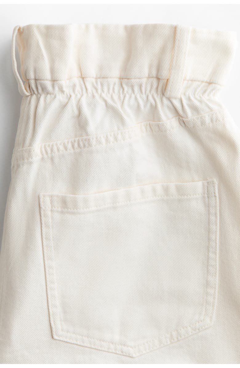 H&M Paper Bag Bermuda Shorts, Alternate, color, Cream