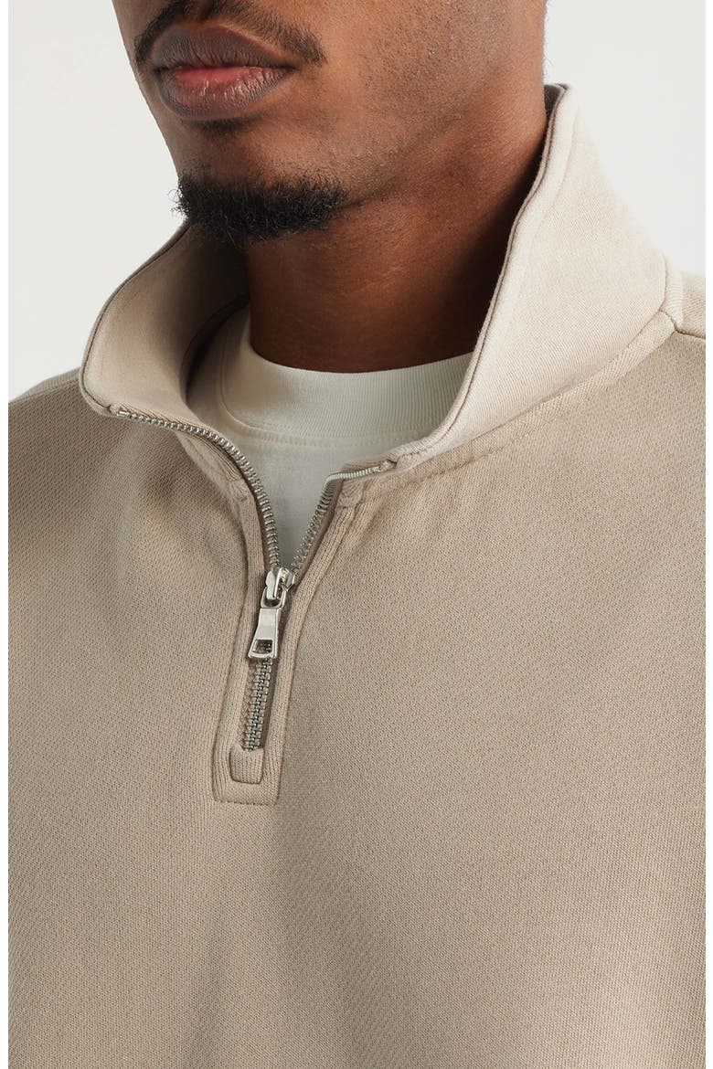 Organic Cotton Quarter Zip Pullover, Alternate, color, TAN