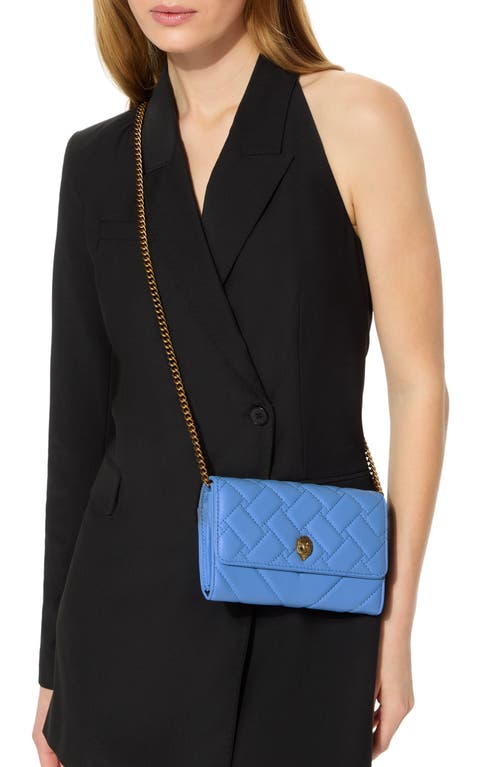 Kurt Geiger London Kensington Quilted Wallet On A Chain In Medium Blue
