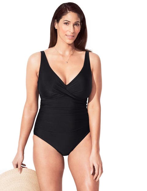 V-Neck One Piece Swimsuit