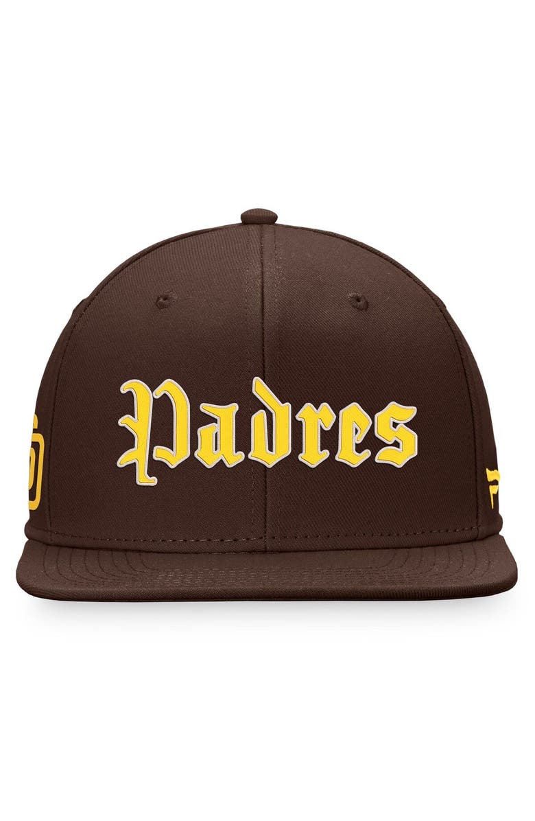 FANATICS Men's Fanatics Branded Brown San Diego Padres Gothic Script Fitted Hat, Alternate, color, 