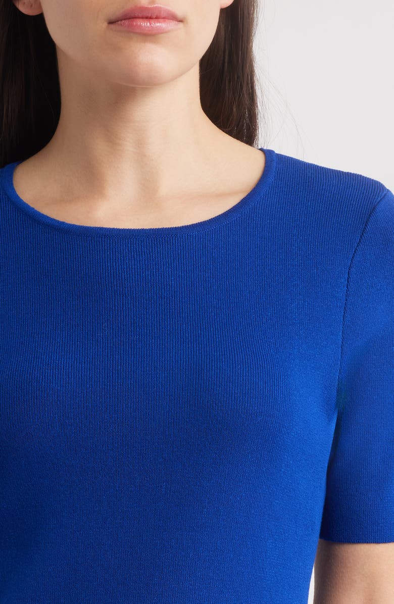 Tahari ASL Short Sleeve Sweater, Alternate, color, Cobalt