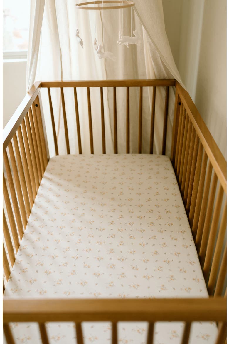 Print Organic Cotton Muslin Crib Sheet, Alternate, color, FLORAL