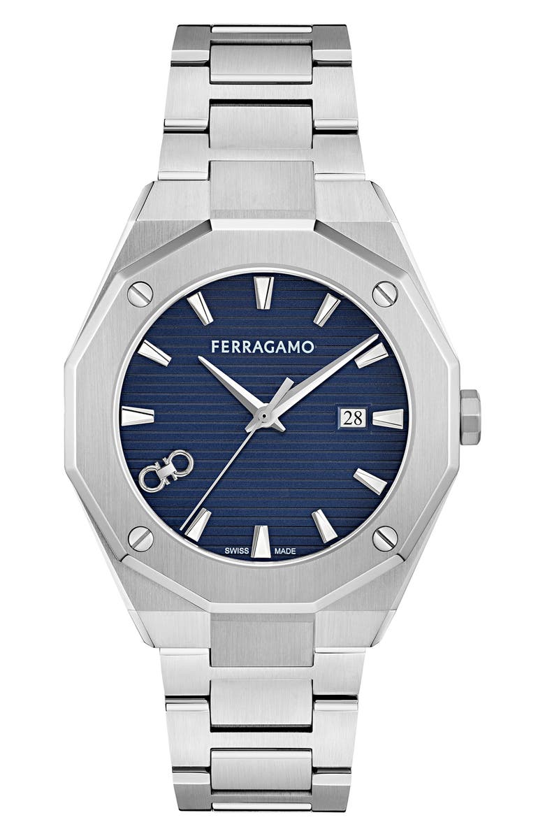 FERRAGAMO Edge Bracelet Watch, 40mm, Main, color, Stainless Steel