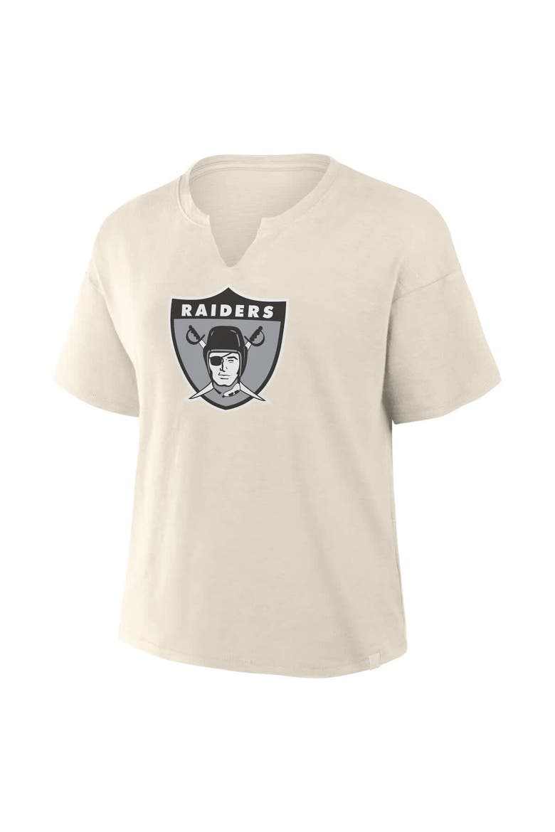 Women's Fanatics Cream Las Vegas Raiders Trick Play Slub Boxy T-Shirt, Alternate, color, Cream