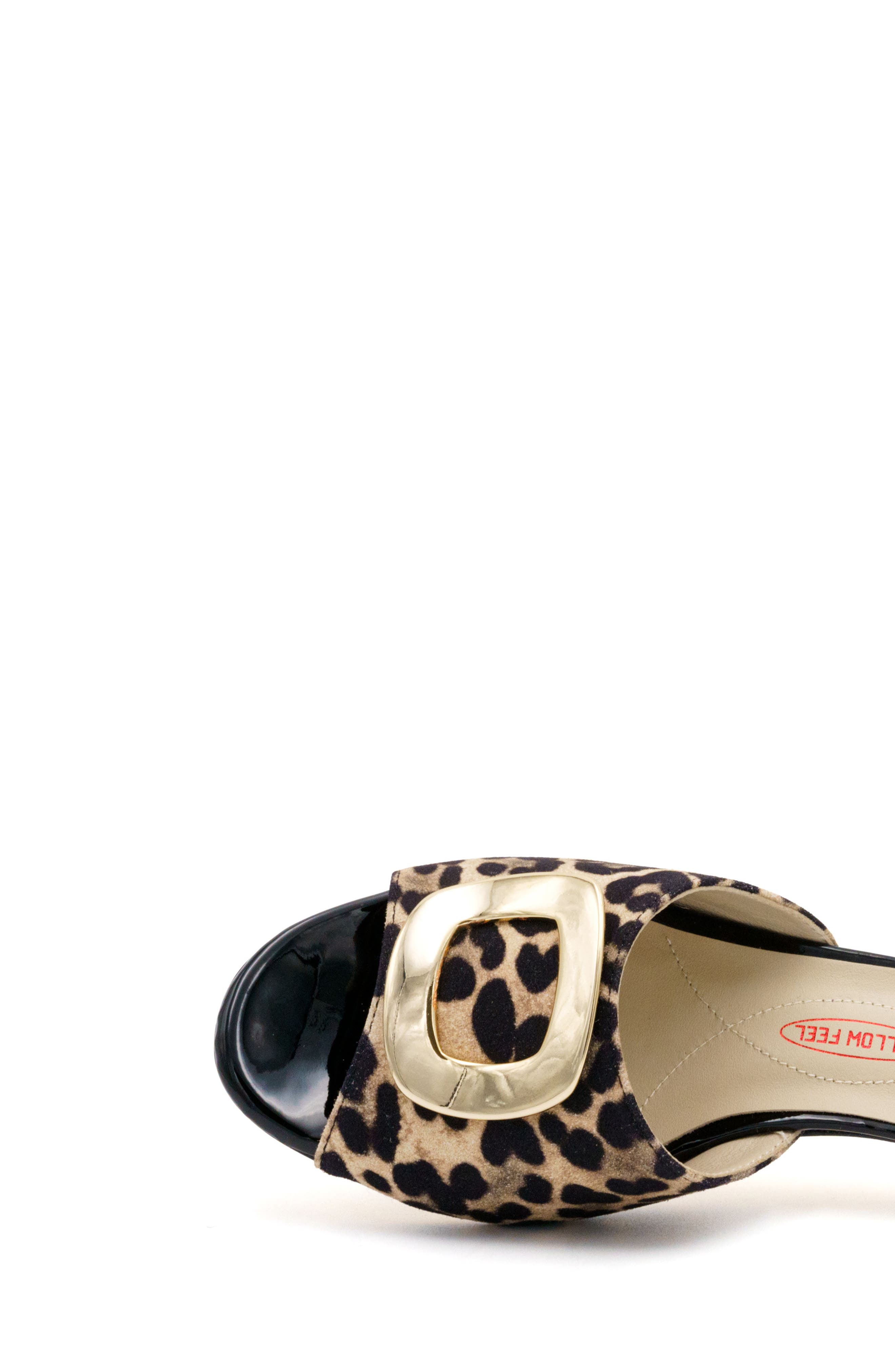 Dalmazia Kitten Heel Slide Sandal, Alternate, color, LEOPARD LEO/GOLD ORNAMENT