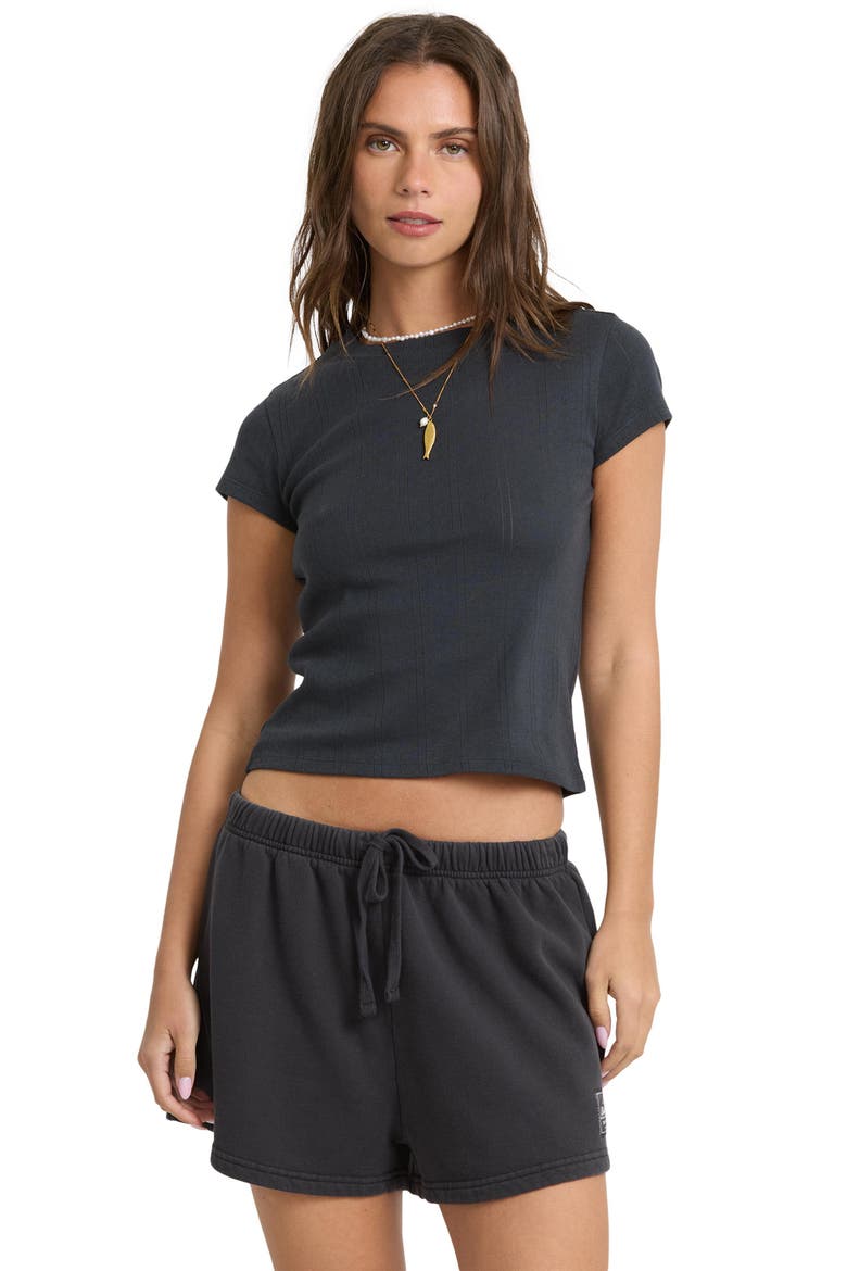 All Stacked Fleece Shorts, Alternate, color, BLACK SANDS