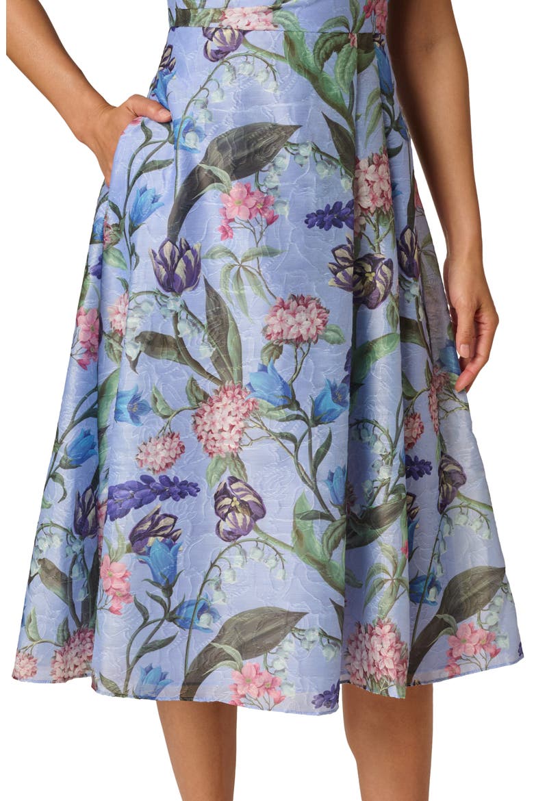Floral Jacquard Cocktail Dress, Alternate, color, BLUE MULTI