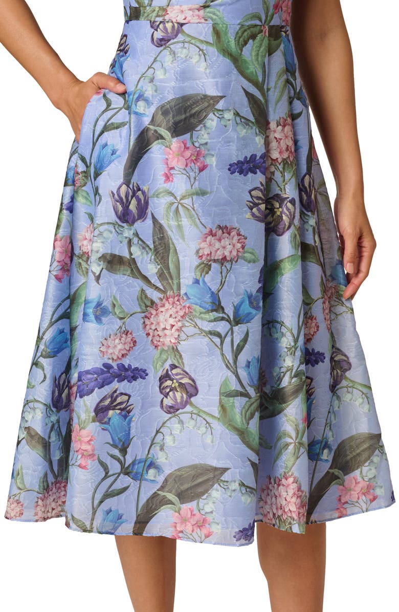 Adrianna Papell Floral Jacquard Cocktail Dress, Alternate, color, 