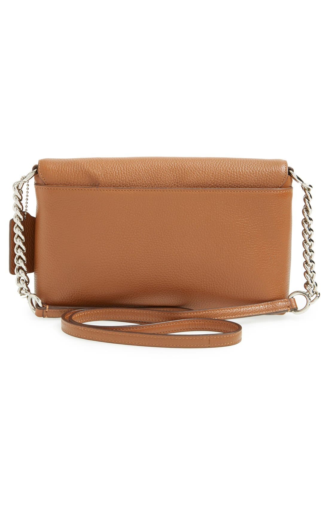 'Crosstown' Pebbled Leather Crossbody Bag, Alternate, color, SADDLE