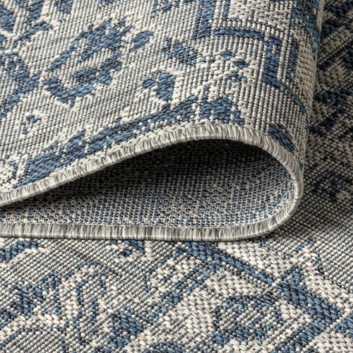 Jonathan Y Estrella Bohemian Medallion Textured Weave Octagon Indoor/outdoor Area Rug In Gray