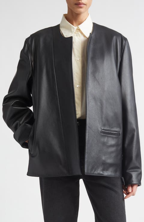 Minimal Leather Biker Jacket