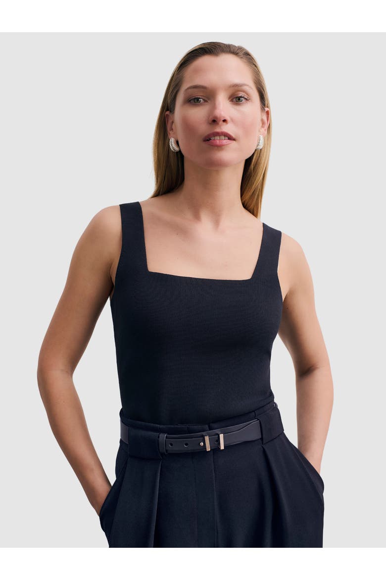 Keighley Sculpt Knit Top, Main, color, Navy