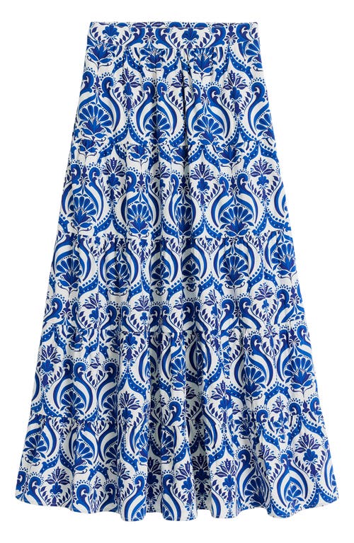 Boden Nadia Print Tiered Cotton Maxi Skirt