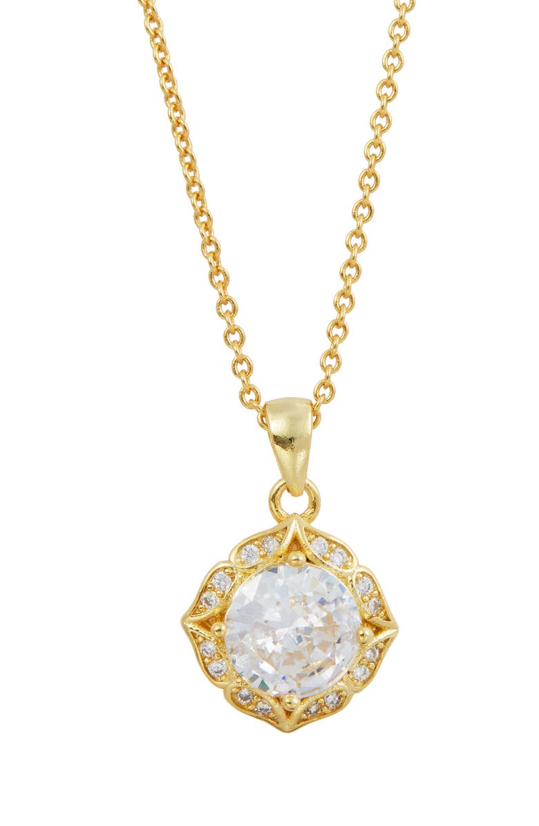 SAVVY CIE JEWELS CZ Ornate Pendant Necklace, Main, color, 