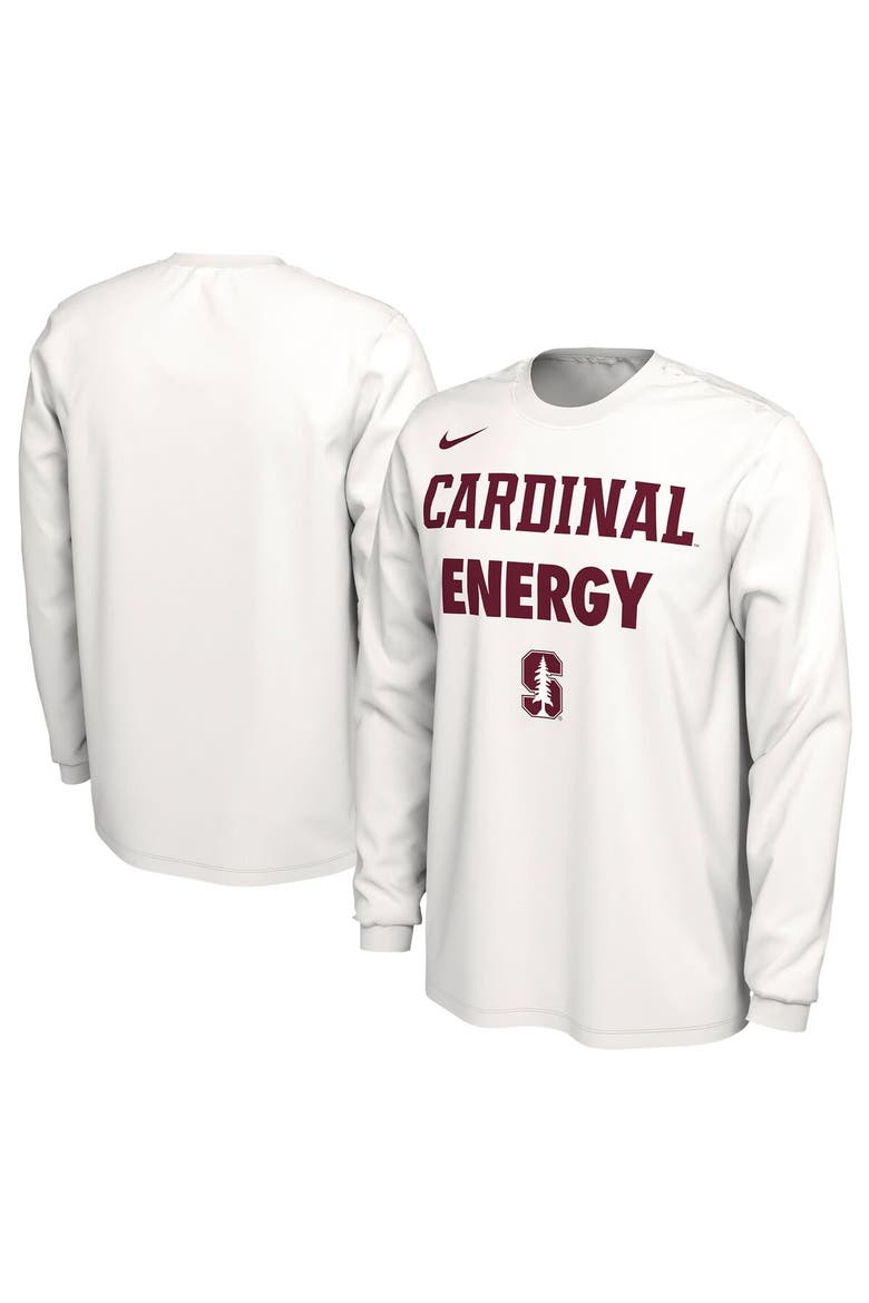 Unisex Nike  White Stanford Cardinal 2024 On-Court Bench Energy Long Sleeve T-Shirt, Main, color, White