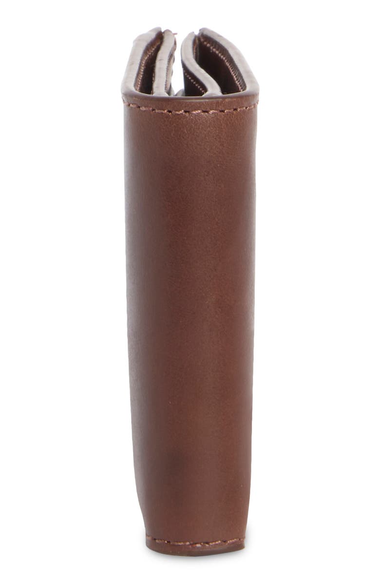 Johnston & Murphy Hunter Glazed Leather Bifold Wallet, Alternate, color, Mahogany