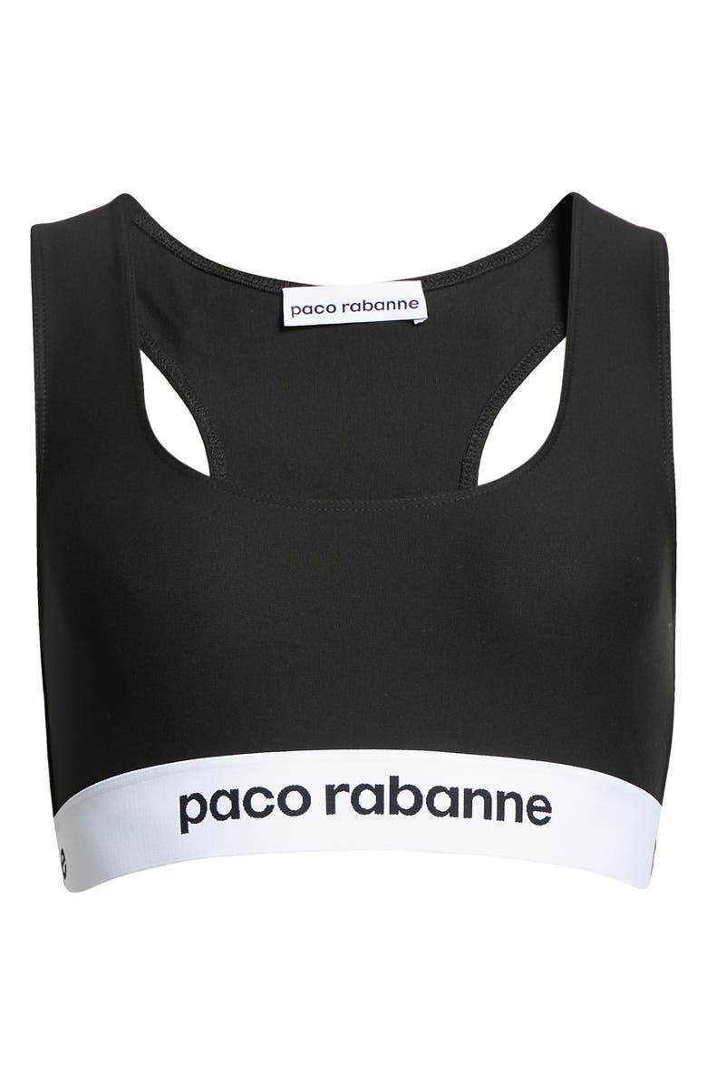 Rabanne Logo Bodyline Sports Bra, Alternate, color, 