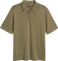 Johnston & Murphy Vintage Bird's Eye Quarter Zip Polo
