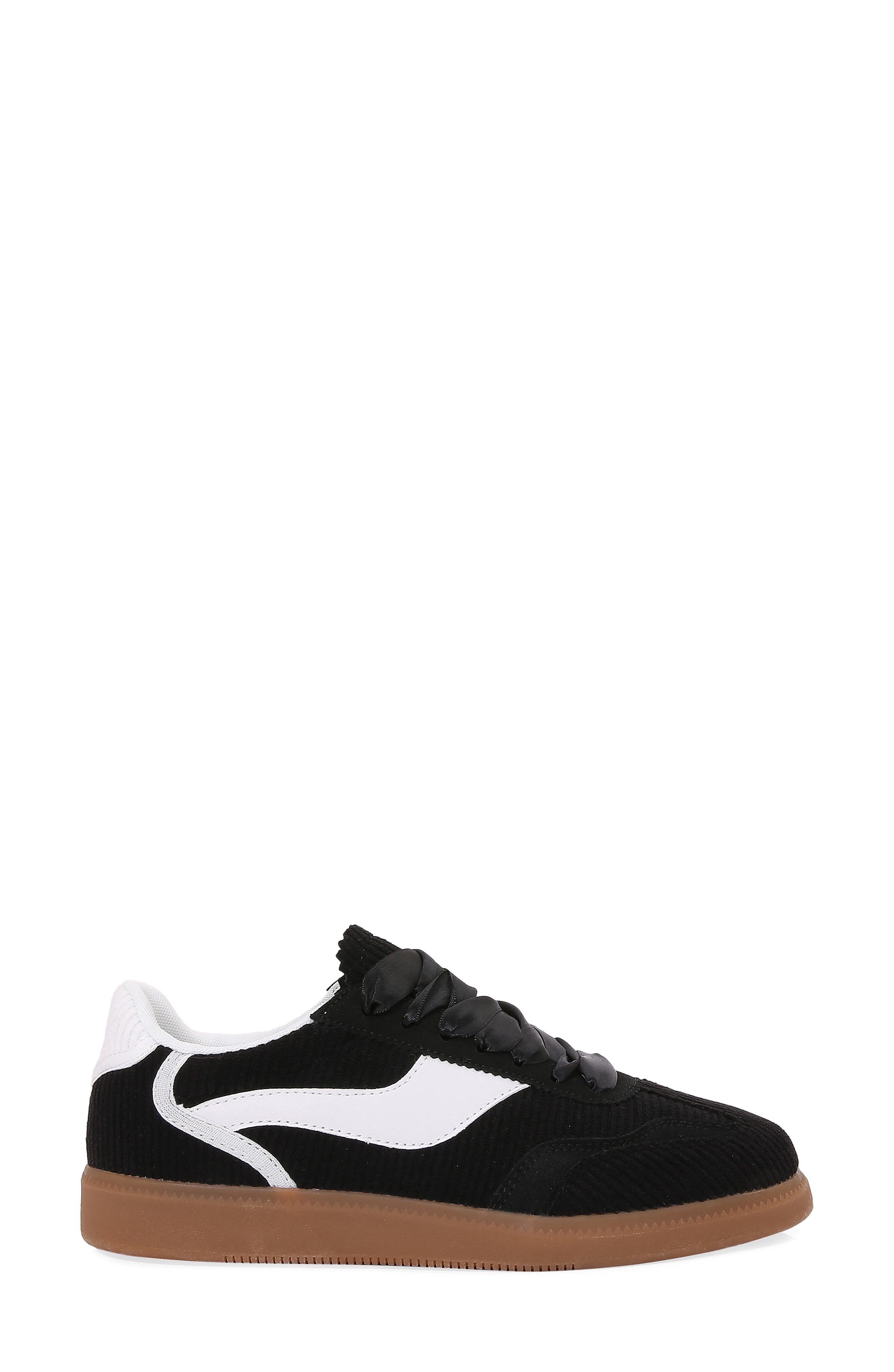 BERNESS Corduroy Lace Up Sneaker, Alternate, color, Black