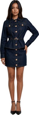 AKALIA The Monaco Denim Peplum Jacket