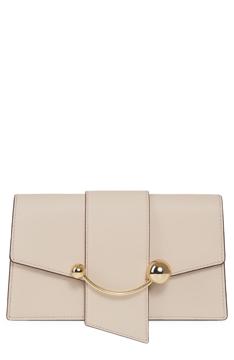 Strathberry Crescent Leather Wallet on a Chain, Main, color, 