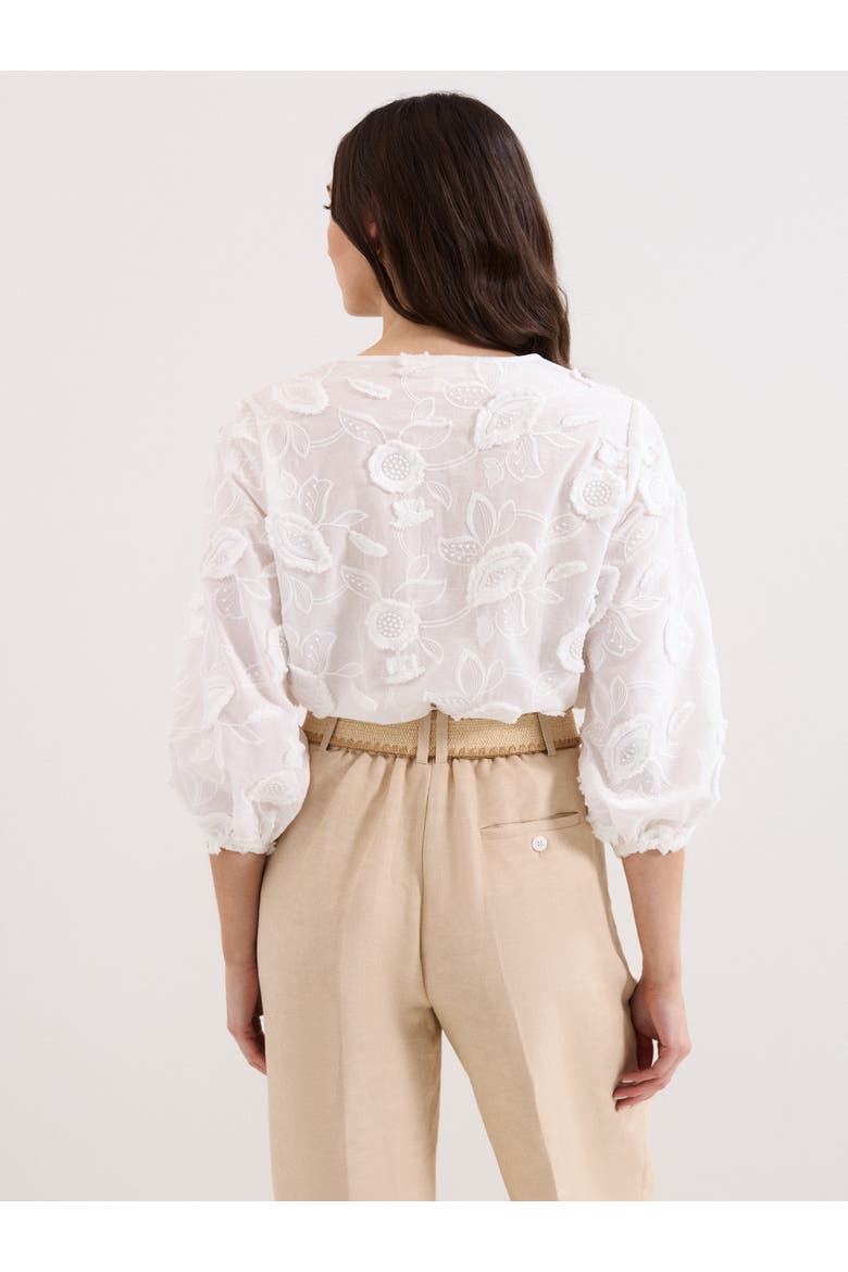 Daisy Texture Blouse, Alternate, color, White