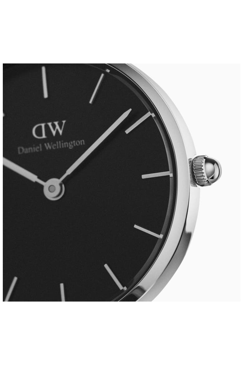 Classic Petite Mesh Strap Watch, 28mm, Alternate, color, SILVER/ BLACK / SILVER