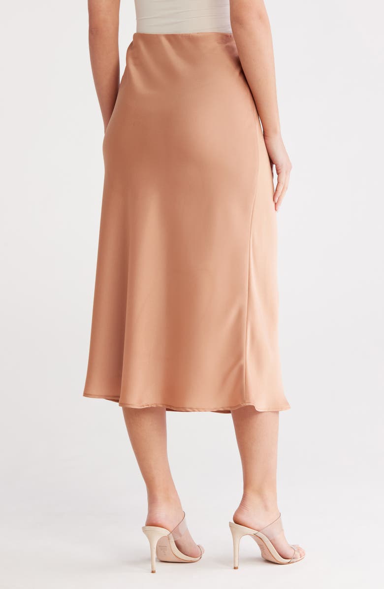 Gemma + Jane Satin Midi Skirt, Alternate, color, Mocha Mousse