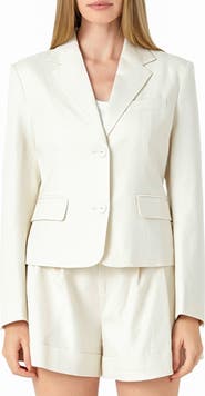 Endless Rose Tailored Linen Blend Blazer