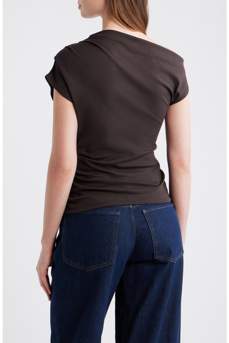 Asymmetric One-Shoulder Top, Alternate, color, CHOCOLATE