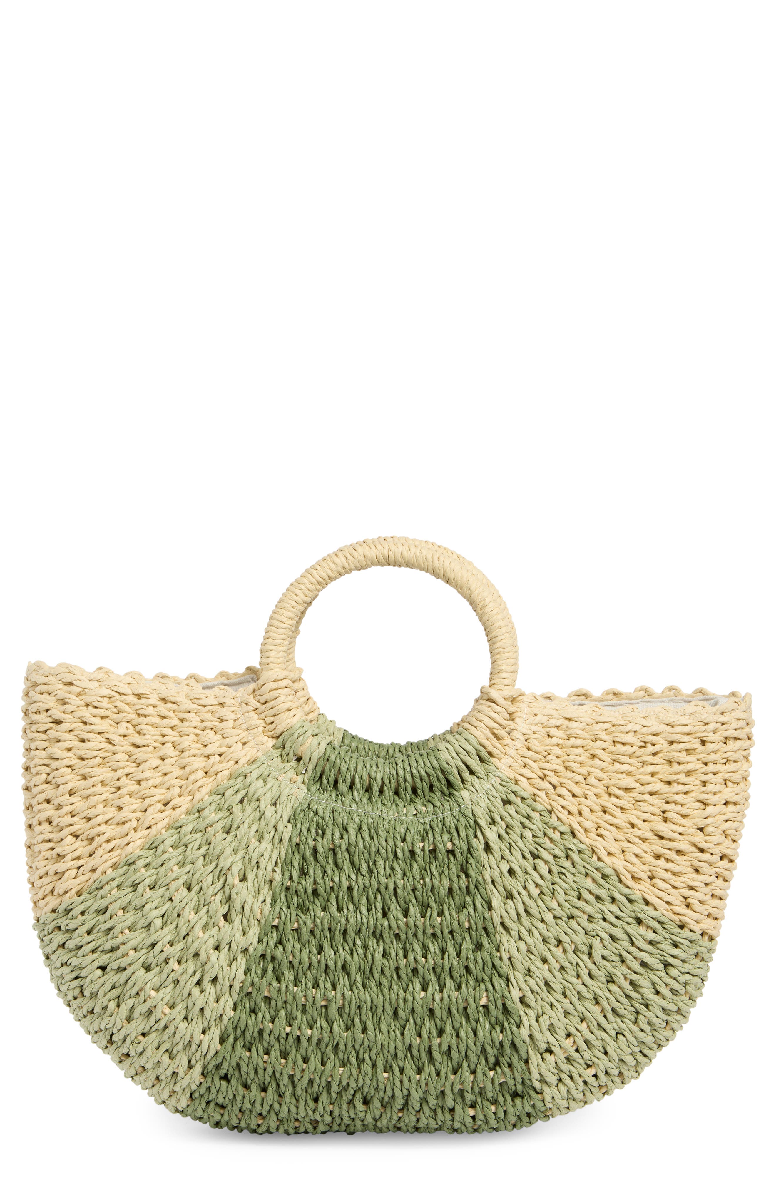 ALESSIA BIANCHI East/West Straw Tote, Main, color, Grass Multi