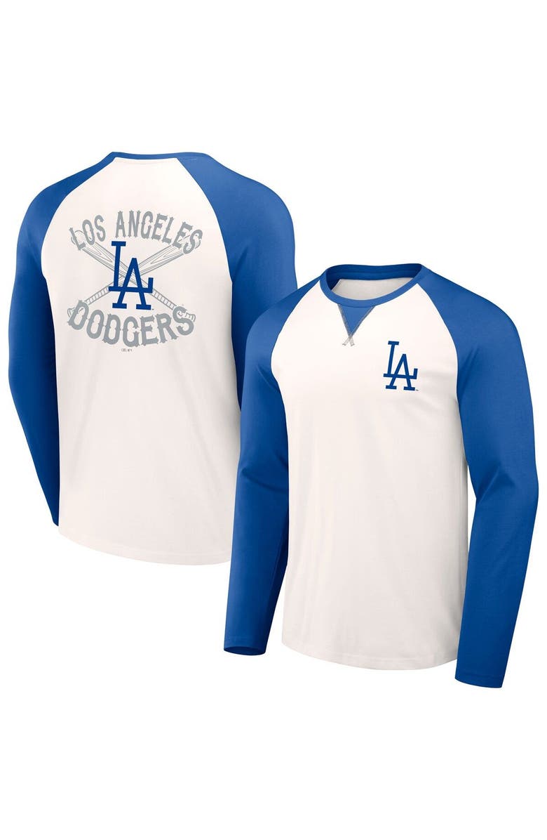Darius Rucker Collection by Fanatics Men's Darius Rucker Collection by Fanatics  White/Royal Los Angeles Dodgers Team Color Raglan T-Shirt, Main, color, 