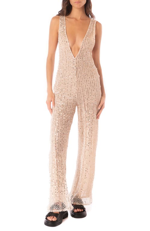 MAAJI MAAJI SHEASHELL VIVARA SEQUIN PLUNGE COVER-UP JUMPSUIT