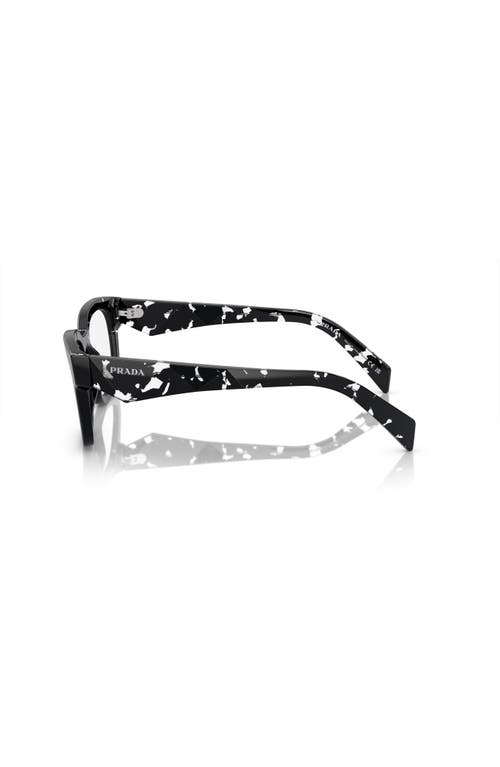 Prada 51mm Rectangle Optical Glasses In Black