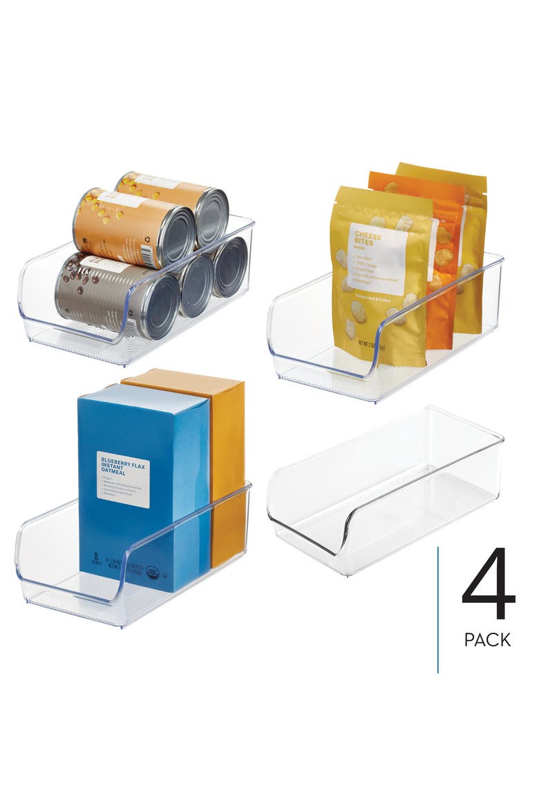 Pantry Bin for Kitchen or Cabinet Storage - Set of 4 - Clear, Alternate, color, Clear