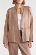 Eileen Fisher High Collar Organic Linen Jacket