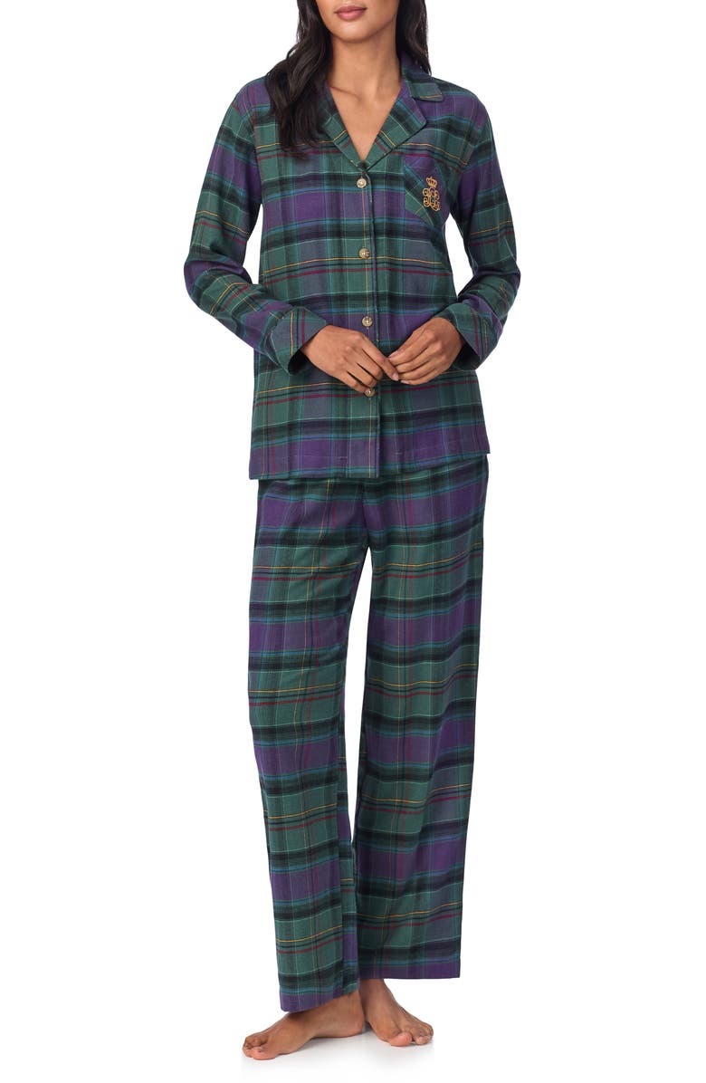 Lauren Ralph Lauren Print Cotton Blend Pajamas, Main, color, 