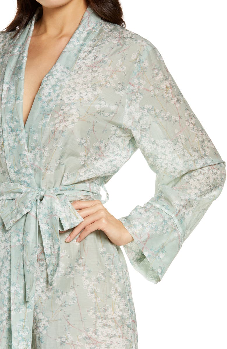 Papinelle Cherry Blossom Cotton & Silk Robe, Alternate, color, 