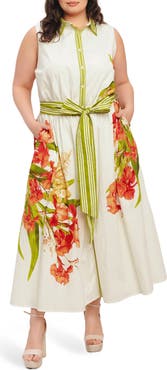 FLYING TOMATO Tie Waist Shirtdress