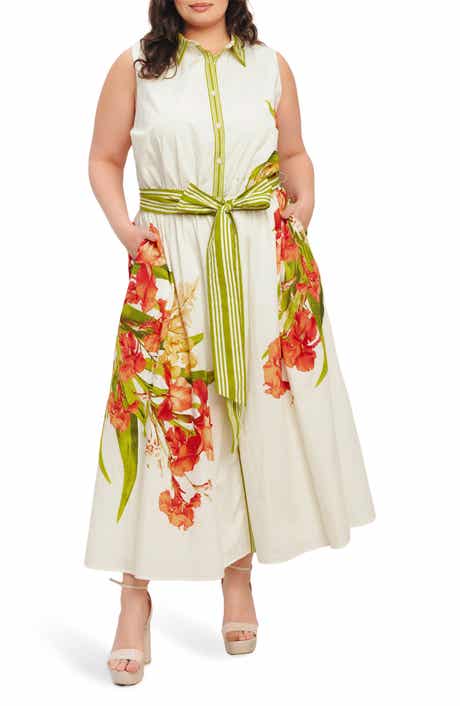 FLYING TOMATO Tie Waist Shirtdress