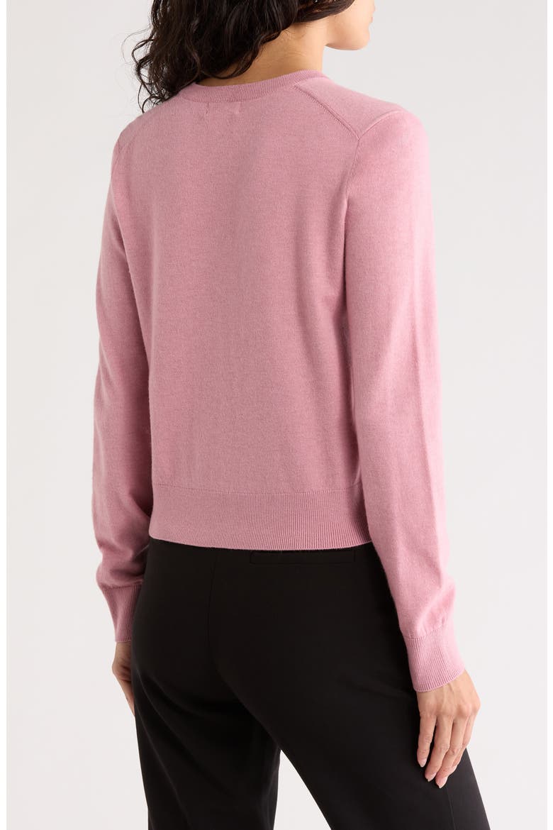 Crewneck Cardigan, Alternate, color, PINK FOXGLOVE