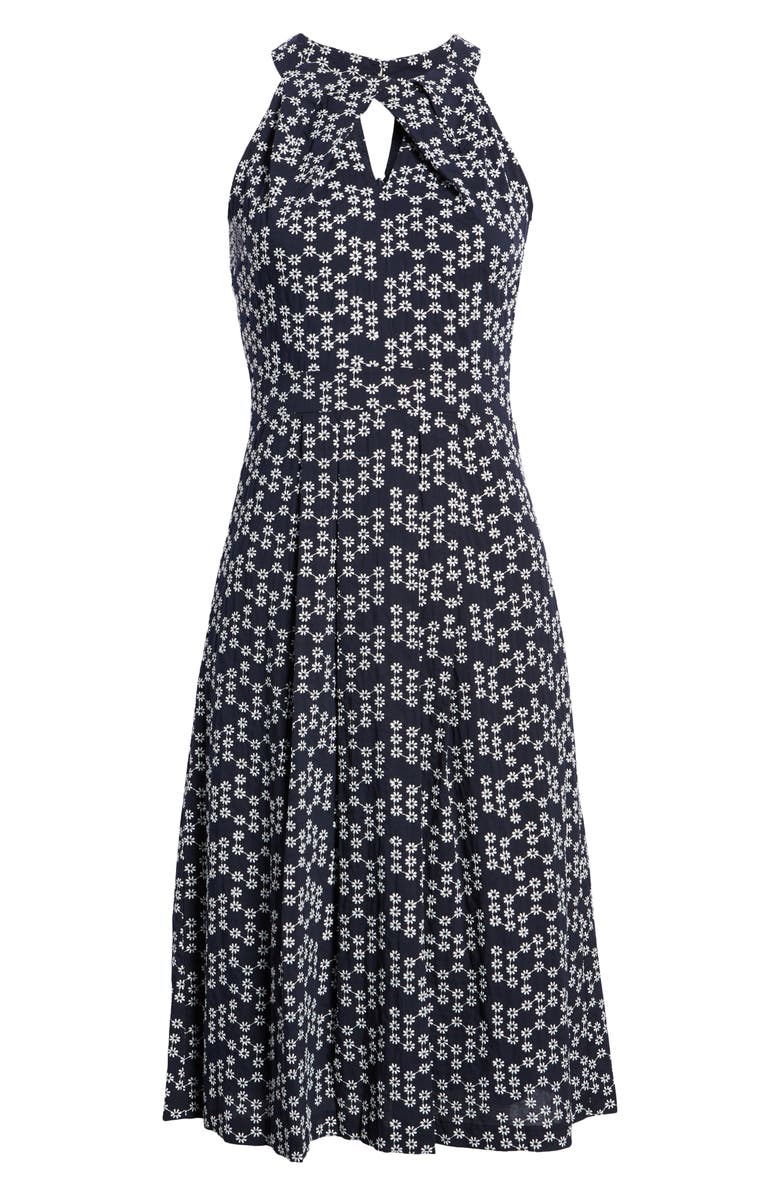 Donna Ricco Daisy Embroidered Keyhole Halter Dress, Alternate, color,