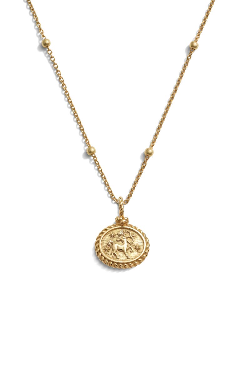Zodiac Pendant Necklace, Main, color, SAGITTARIUS/ 14K GOLD VERMEIL