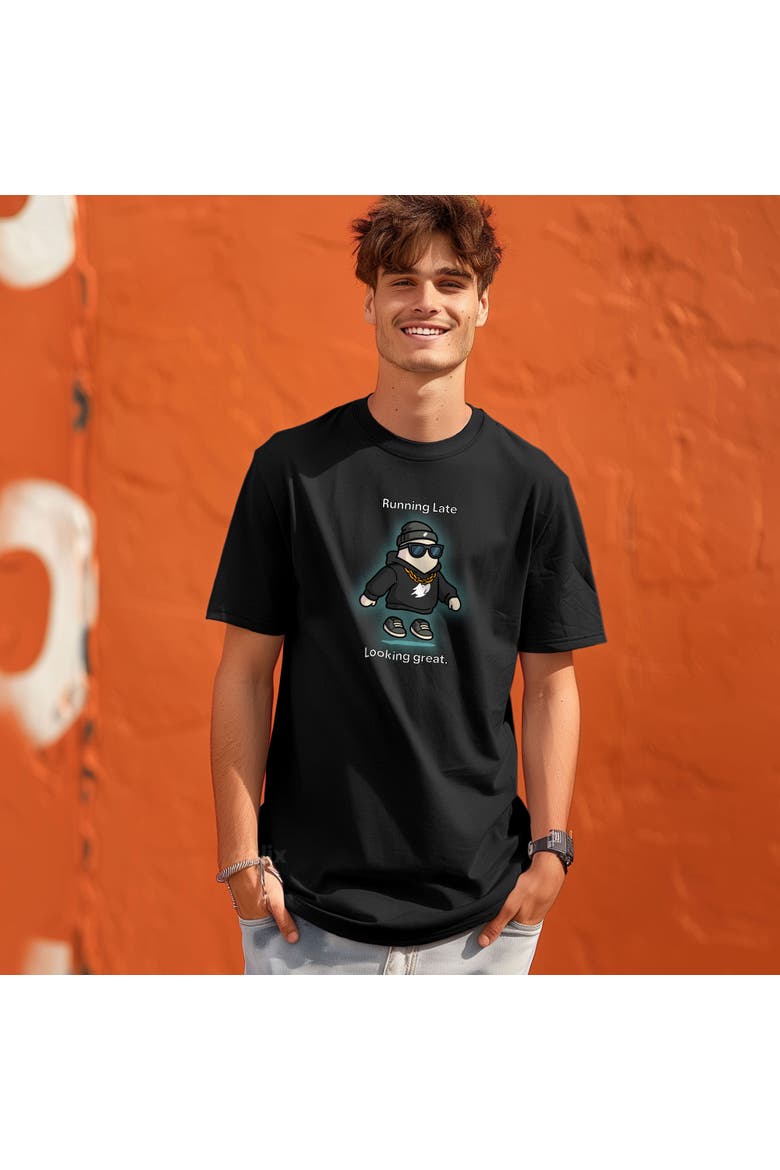 Mens Running Late Tee, Alternate, color, Black